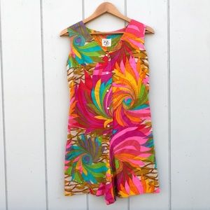 Vintage Tori Richard for Liberty House Hawaiian Floral Jacquard Romper